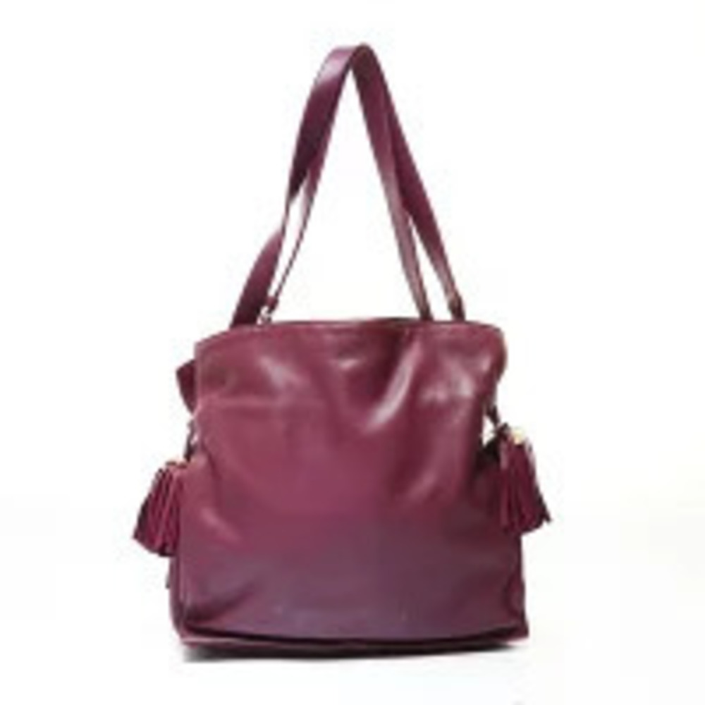 Loewe Anagram Flamenco Tassel Shoulder Bag Purple